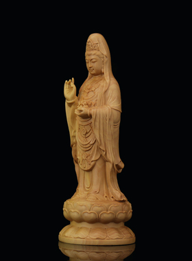 观音菩萨家居摆设乐清黄杨木雕