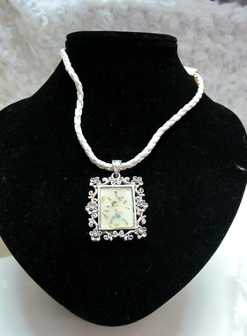 红色花朵水钻贝壳漂亮大气项链