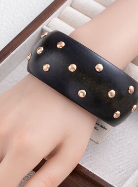 木质波西米亚风复古手镯