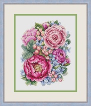 Cross stitch XSDs redrawing saga electronic drawing source file fresh scented peony flowers