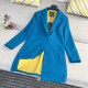 Wool wool mid-length European and American style suit collar coat