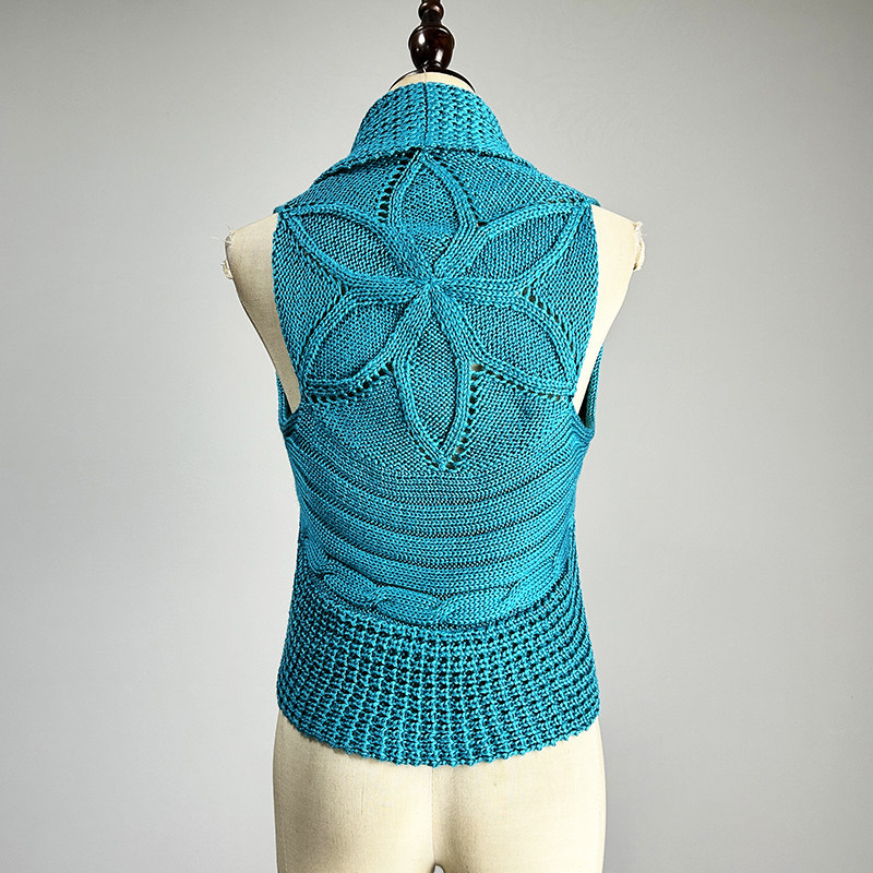 品牌黑色羊毛披肩开衫坎肩女2026弹力修身性感镂空蓝色马甲外穿,淘宝优惠券,粉丝福利购,淘宝优惠卷