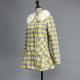 Wool woolen mid-length European and American style yellow coat