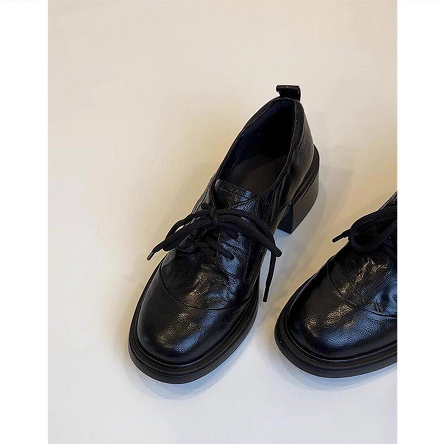 羊皮版~英伦风复古厚底乐福鞋女2026新款百搭圆头系带粗跟小皮鞋,淘宝优惠券,粉丝福利购,淘宝优惠卷