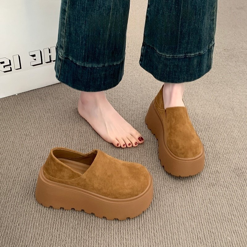 厚底增高勃肯鞋一脚蹬单鞋女2025新款秋季小个子女鞋博肯鞋乐福鞋,淘宝优惠券,粉丝福利购,淘宝优惠卷