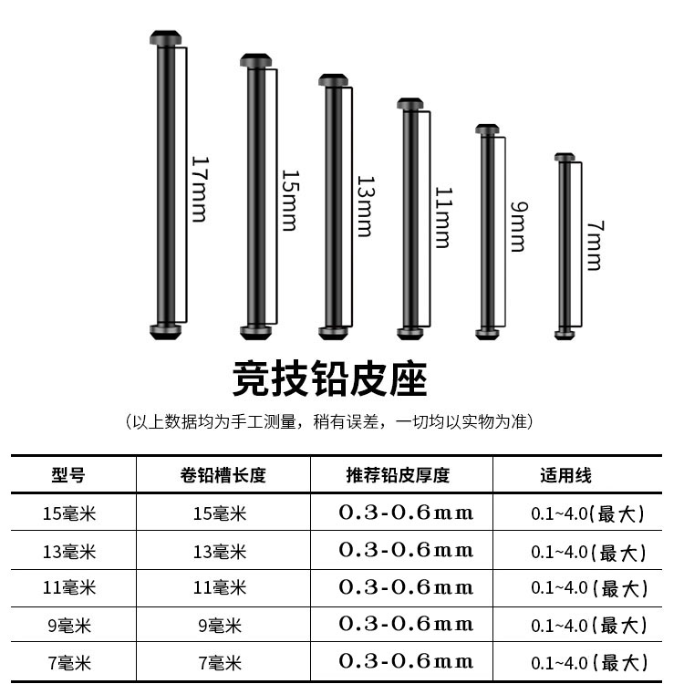 竞技极细铅皮座塑料不伤线铅皮坐细台钓线组配件缠铅座钓鱼垂钓用-图0