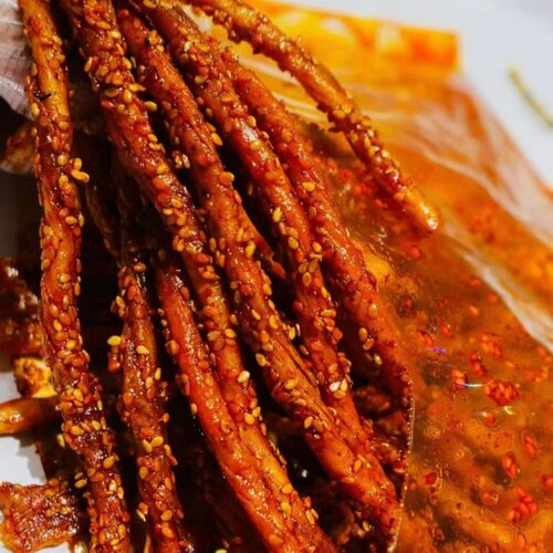稞间辣条168g辣子芝麻烧筋吃货零食麻辣解馋零食小吃儿时面筋素食 - 图1