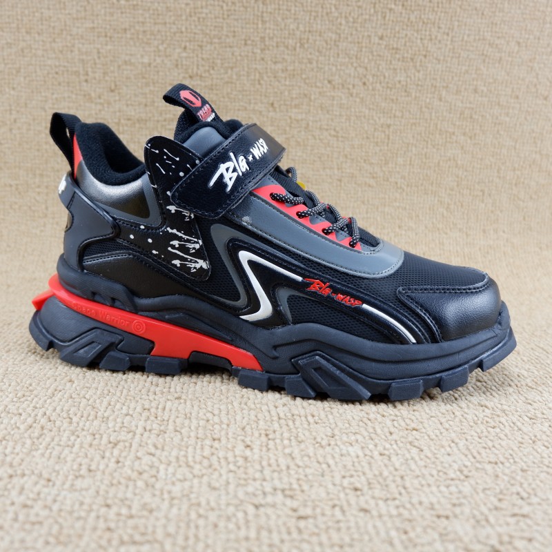 冬季品牌男大童鞋加毛保暖大棉鞋38-42码男孩防滑耐磨防水运动鞋 - 图0