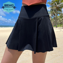 Thin section High waist anti-walking light speed dry breathable running sports fitness badminton tennis semi-body short dress pants plexant skirt