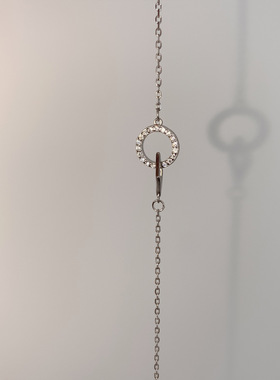 S925纯银手链女甜美气质镶钻圆环方块时尚个性几何小众设计手饰品