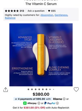 海淘现货 Augustinus奥古斯汀巴德AB蓝金精华 AB维C精华