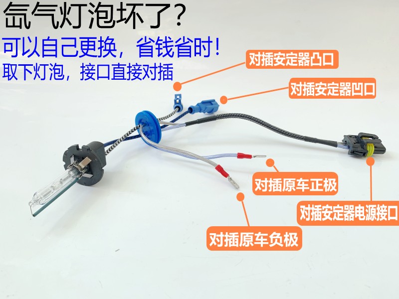 55W/D2H氙气灯泡Q5双光透镜海5透镜专用远近光超亮聚光灯泡超白光 - 图0