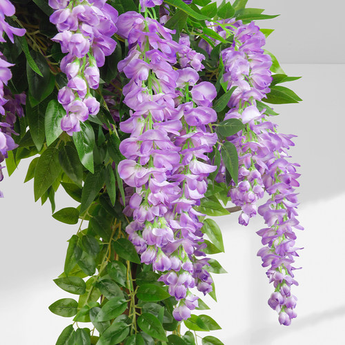 仿真紫藤花豆花串紫罗兰塑料绢花装饰藤蔓植物吊顶花婚庆假花藤条 - 图1