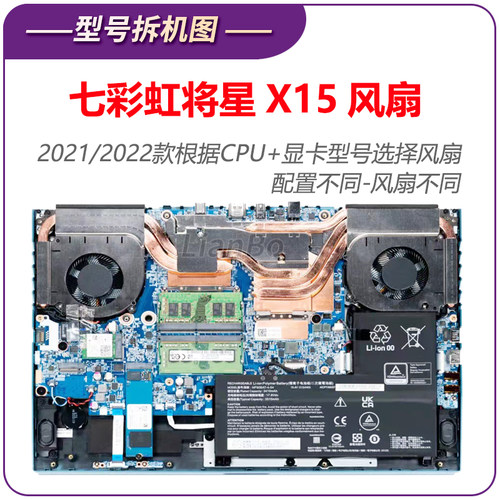 适用七彩虹将星X15 AT 22 X15 XS 22 X15 AT 23/H2 X17 AT 23风扇 - 图2