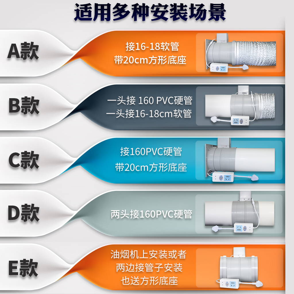 德诺邦电动抽油烟机止逆阀厨房烟道止回阀pvc卫生间排气扇防烟宝 - 图2