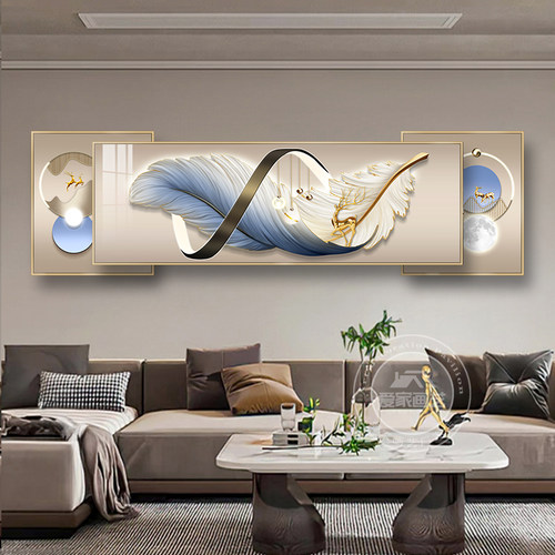 现代简约客厅挂画沙发背景墙装饰画大白墙壁画客厅装饰画山水画 - 图1