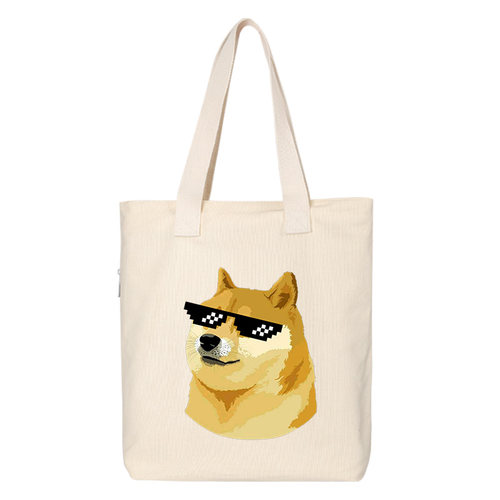 秀洛Doge柴犬CHEEMS网红傻狗帆布包托特包单肩包背包梵高星空联名 - 图1