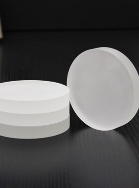 9玻璃水晶磨砂圆饼圆柱体家居桌面摆件饰品底座摄影道具