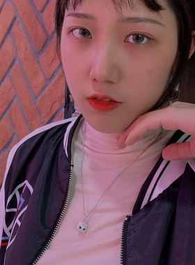 手工银吊坠英短项链女纯银猫咪