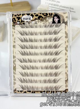 韩睫猫 黑棕小狐狸假睫毛女狐系斜飞自然仿真温柔纯欲妈生感适合