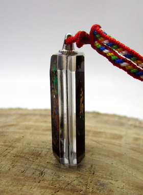 YC2501新款藏地秽迹金刚咒双面像水晶挂坠法会随身防水结缘吊坠