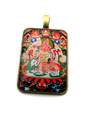 YC2310新款古青铜藏地财宝天王唐卡合金佛牌吊坠法会结缘饰品挂牌