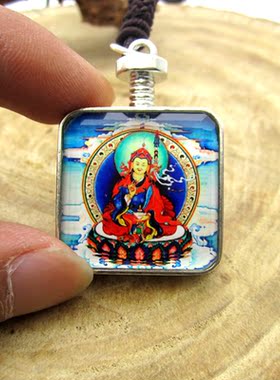 YC938新款精品藏地索达吉勘布莲师双面镀银佛牌法会定制吊坠