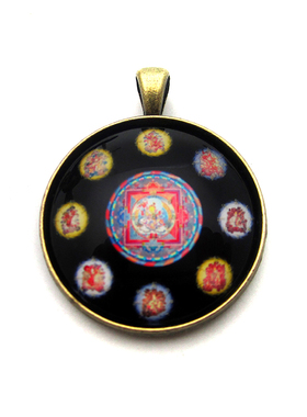 YC638精品财宝天王坛城唐卡古青铜合金佛牌吊坠藏地法会结缘饰品