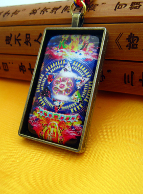 YC489新款地藏七坛城唐卡古青铜合金佛牌挂坠法会结缘吊坠定制款