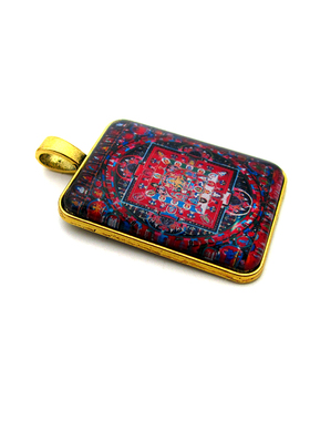 YC23A4财源天母曼茶罗古金铜合金佛牌项链藏地法会结缘小吊坠定制