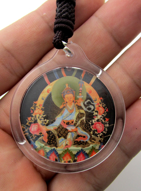 透明绿度母佛像挂件吊坠