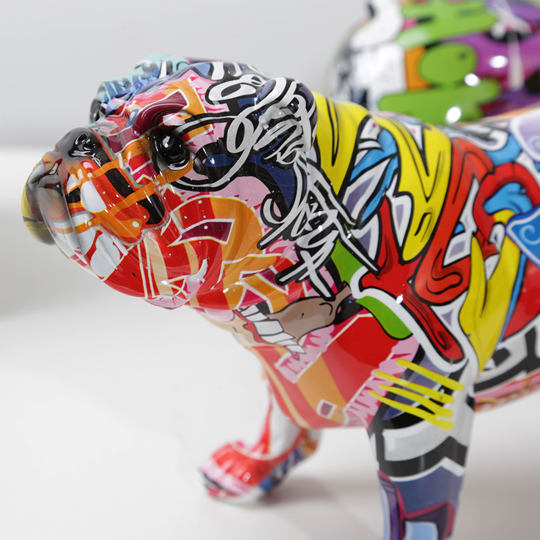 炫彩动物小型英国斗牛犬树脂工艺品家居装饰软装创意客厅桌面摆件