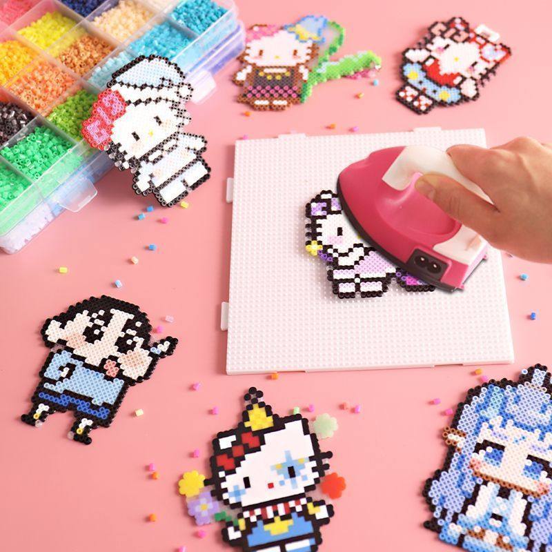 拼拼豆豆手工diy套装3d立体拼豆融合豆女男孩儿童益智6岁拼图玩具,淘宝优惠券,粉丝福利购,淘宝优惠卷