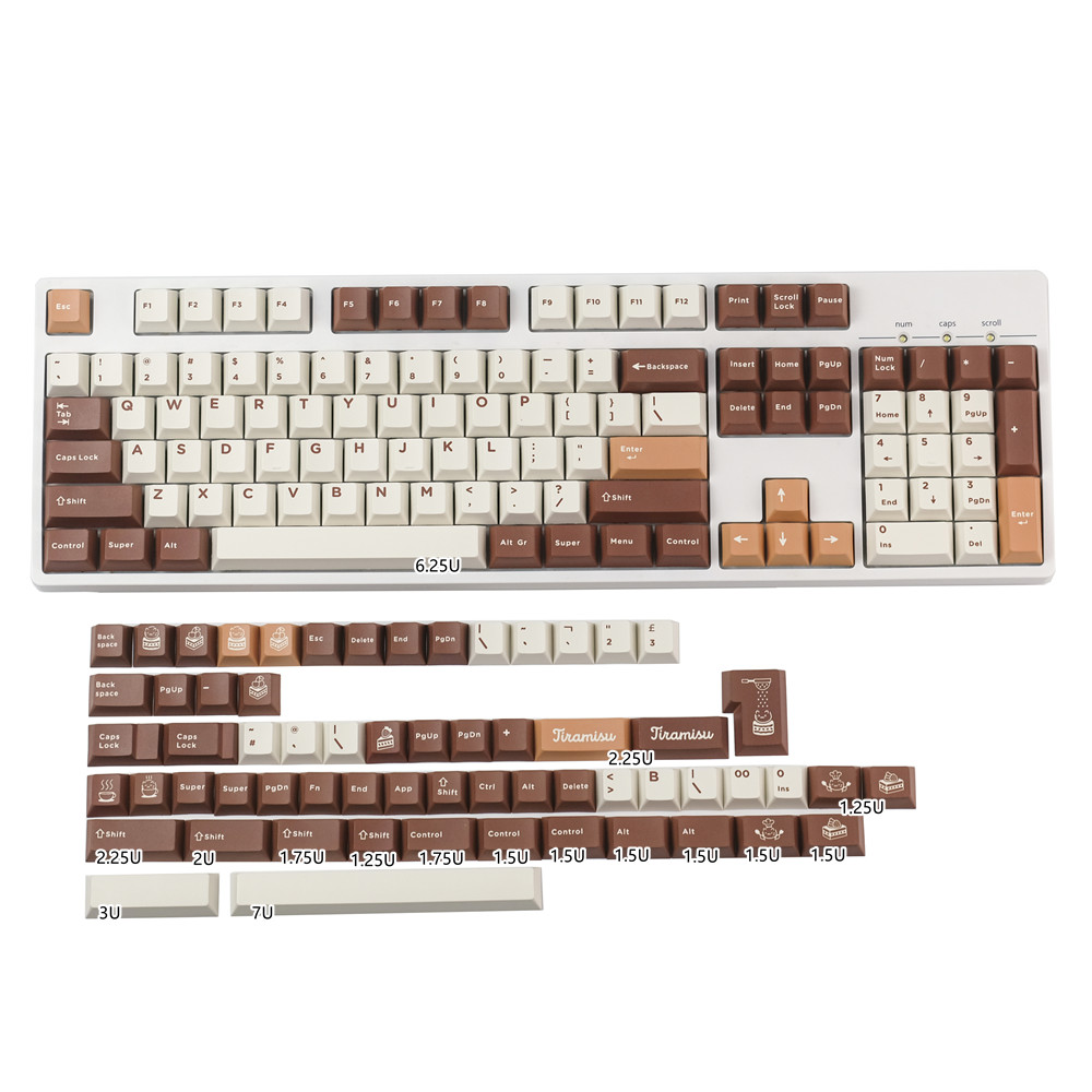 GMK Tiramisu Keycaps键帽PBT热升华机械键盘原厂高提拉米苏按键 - 图3