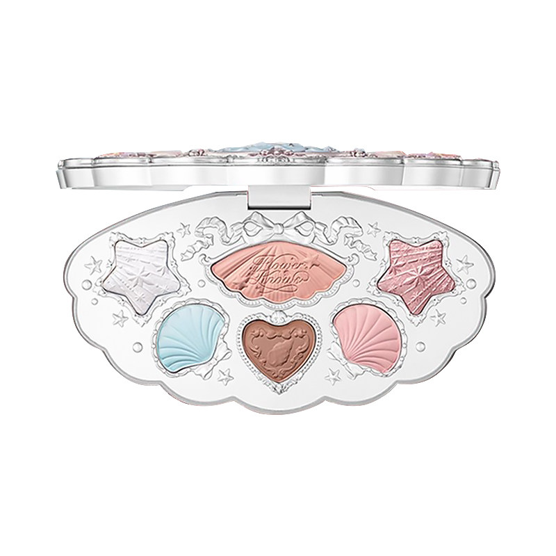 花知晓贝壳珍珠系列六色眼影盘天鹅芭蕾哑光腮红高光膏修容一体盘,淘宝优惠券,粉丝福利购,淘宝优惠卷