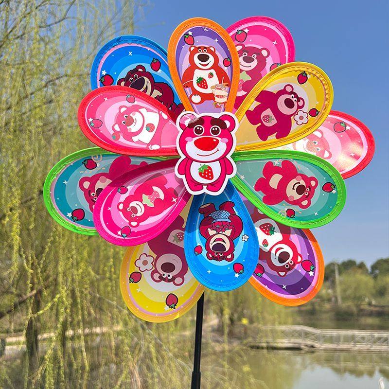 双层卡通风车批发儿童玩具幼儿园地摊摆地摊礼品手持风车户外装饰,淘宝优惠券,粉丝福利购,淘宝优惠卷