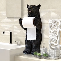 Eurostyle Creative Toilet Free of perforated paper towels Kitchen Dining Room Drawing toilet box Living room Toilet Paper Rack Resin Bear