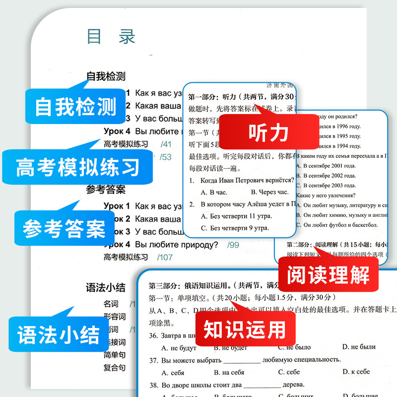 俄语练习册选择性必修一二三四册选修1234册配套人教版普通高中教科书高中俄语同步练习题含光盘人民教育出版社-图1