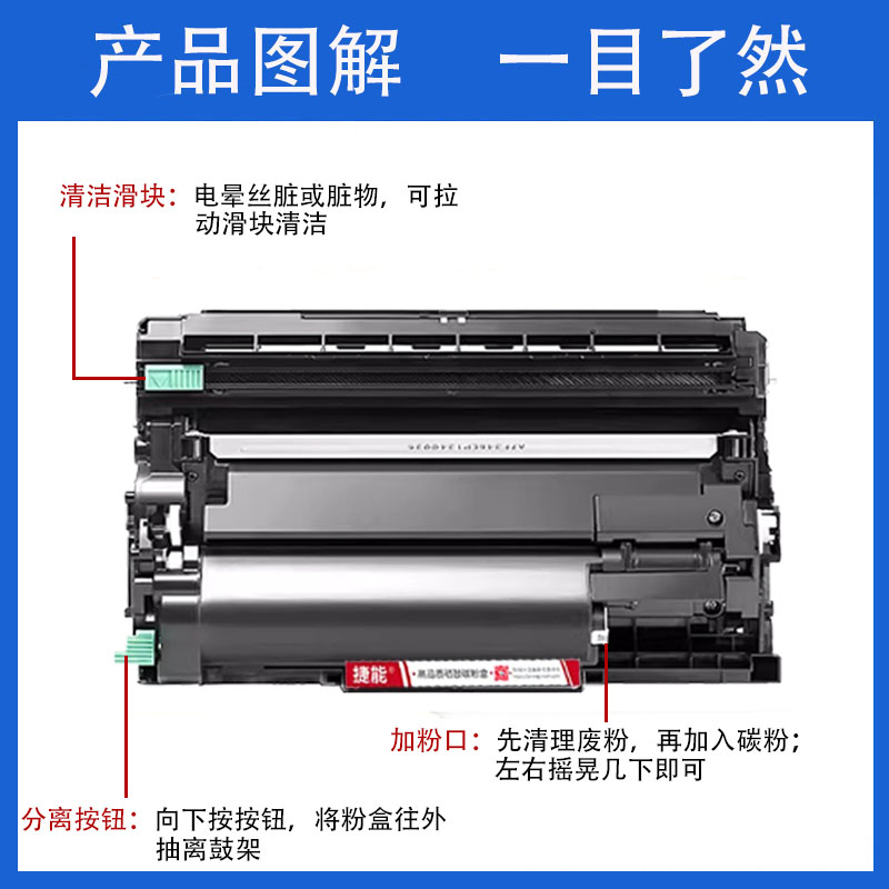 捷能适用兄弟7535dw粉盒TN-B020硒鼓B7530dn B7520dw DCP-B7500d B7700d B7720dn打印机B2000d 2050dn墨盒 - 图2