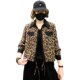 2023 Spring and Autumn New Loose Small Western Style Versatile Jacket Women's Fashion Leopard Print Short Work Jacket Top