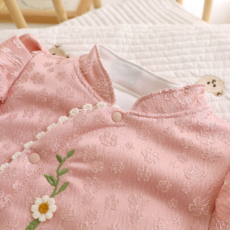 品牌撤柜清仓秋冬婴儿连体衣棉袄夹棉加厚新生儿棉服中国风旗袍 - 图2