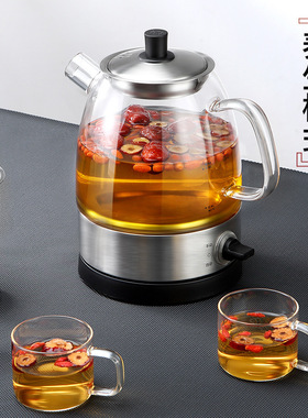 尚明老白茶小青柑煮茶器耐热硼硅玻璃中式全自动蒸烧水壶茶具
