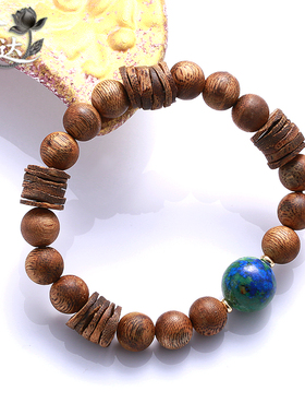 LINGLADY天然紫水晶木质手串女款轻奢高级感手链