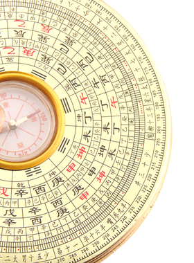 寸八小罗盘仿铜自动罗经仪综合盘