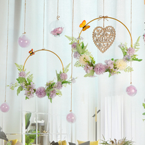 New Year Jewelry Shop Smallpox Ceiling Glass Ball Flower Rings Hanging Accessories Mall Shop Window Outdoor Decoration Arrangement Air Hanging Accessories