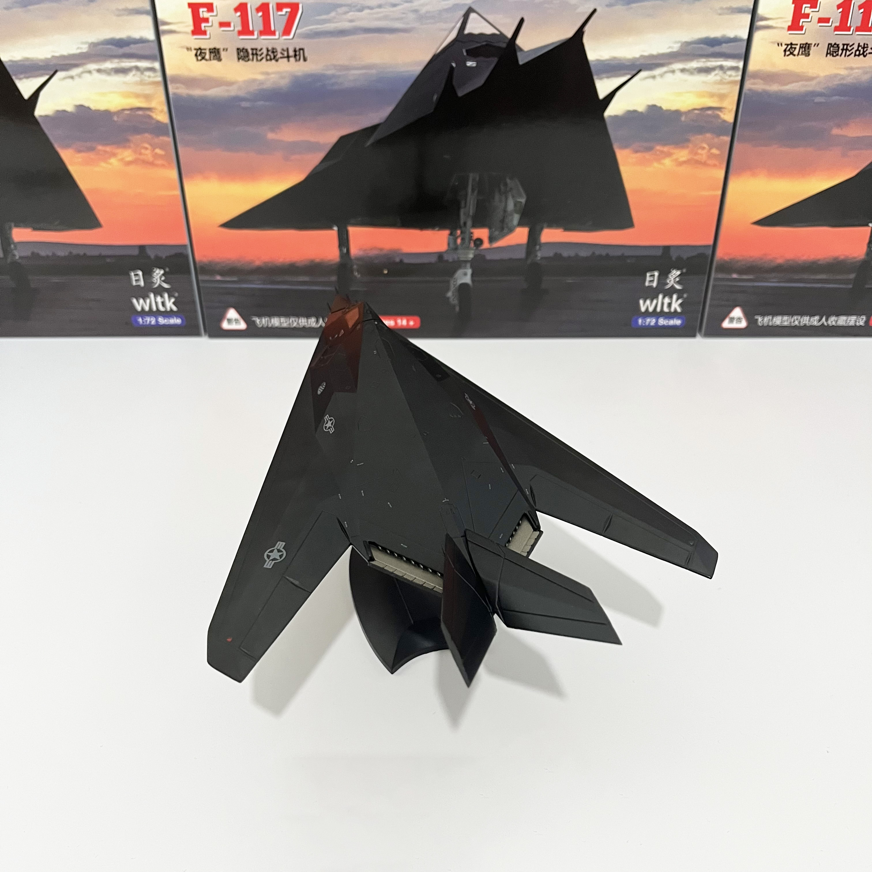 WLTK 1/72 F117夜鹰隐形攻击机成品金属军事飞机模型合金摆件玩具