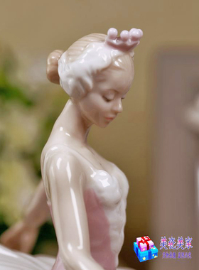 英国sviv陶瓷天鹅湖芭蕾舞者摆件
