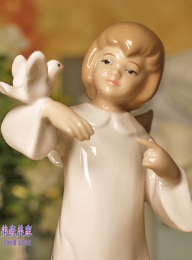 leonardo陶瓷小天使和平鸽音乐盒