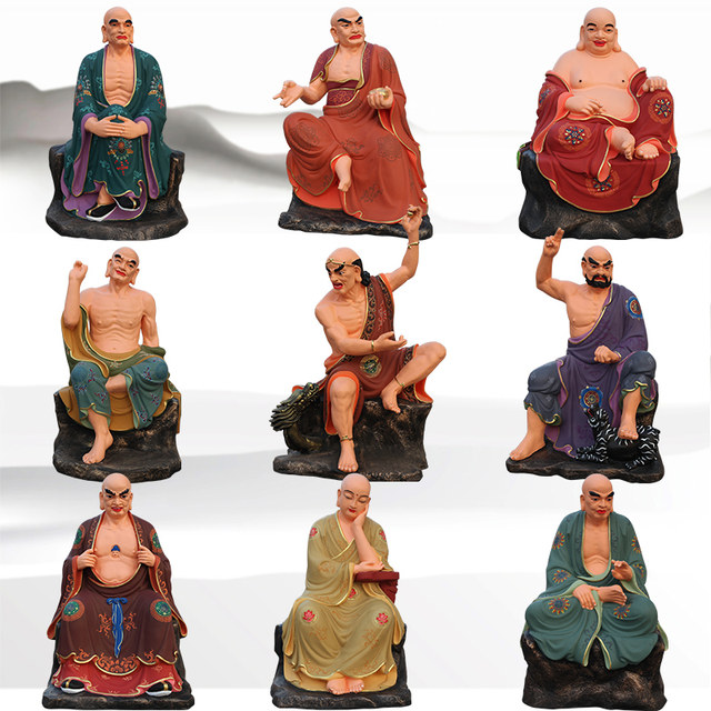 Eighteen Arhat Temple Subduing Dragon Arhat Resin Fiberglass