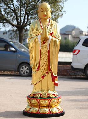 树脂贴金彩绘寺庙地藏王佛像